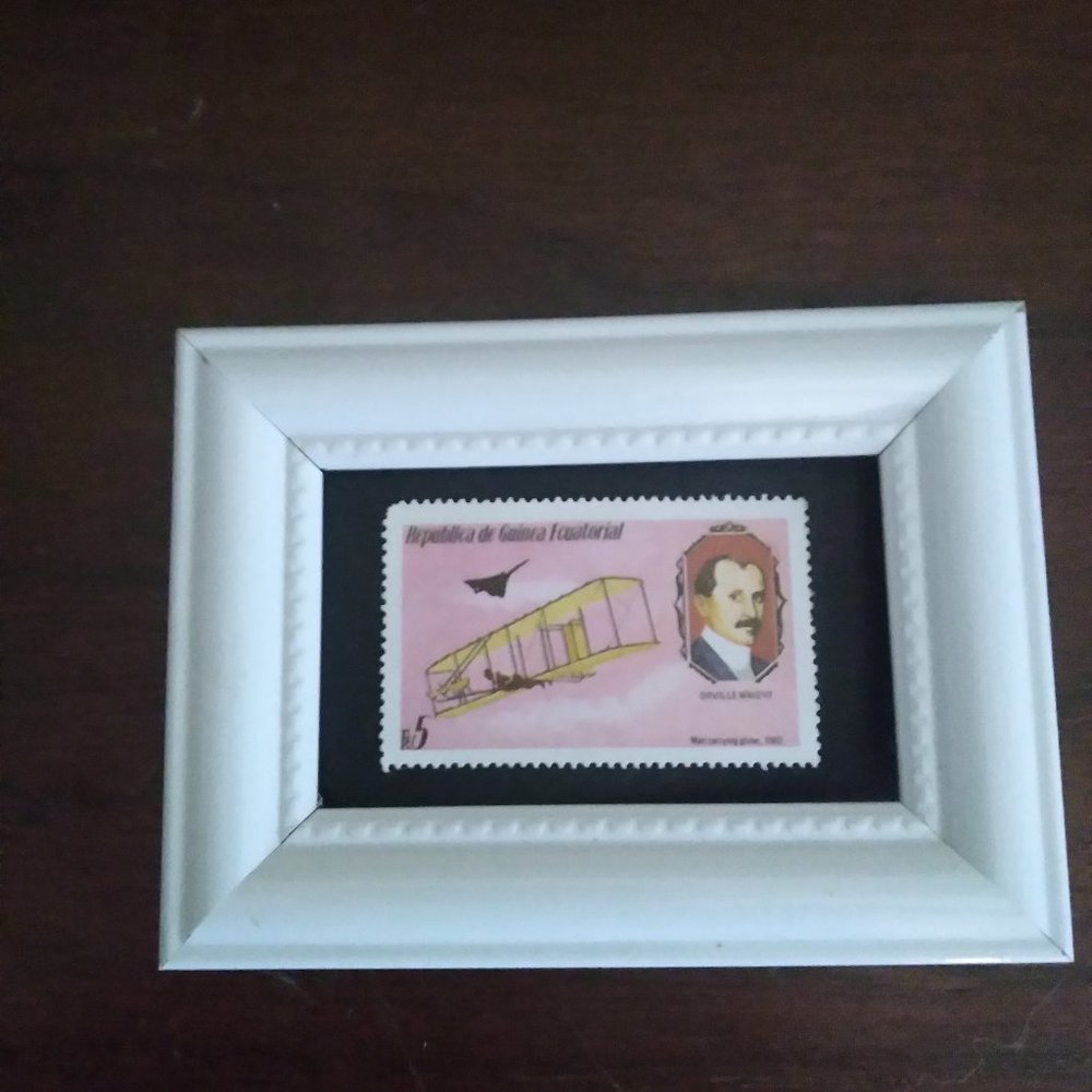 Tchotchke Stamp Art - Collectible Postage Stamp - Orville Wright Birth of Flight